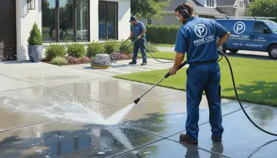 Concrete pressure cleaning in Easton, PA for driveways, patios, and walkways at Easton Paint Pros