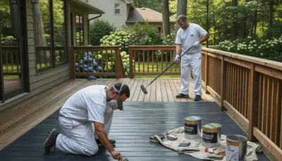 Deck painting service in Easton, PA for weather-resistant outdoor wood protection