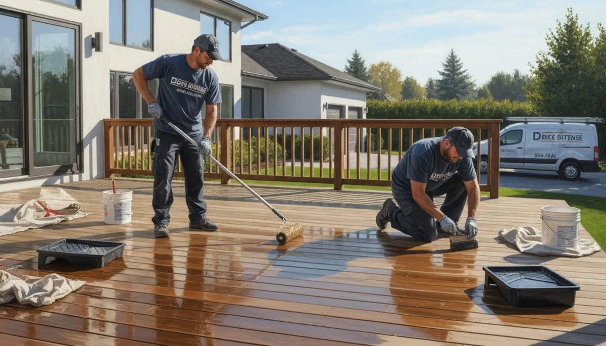 Deck sealing service in Easton, PA protecting wood decks from weather damage