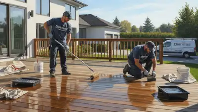 Deck sealing service in Easton, PA protecting wood decks from weather damage